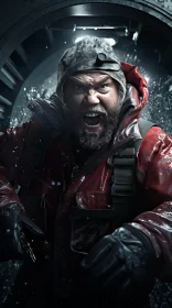 Intense Portrait of a Man in a Red Coat in a Tunnel | ZBrush Art