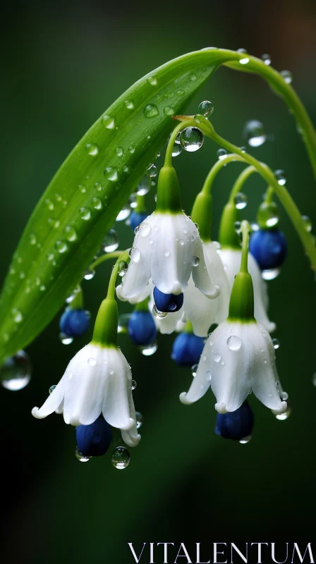Lily of the Valley Flowers with Water Droplets - Nature Photography AI Image