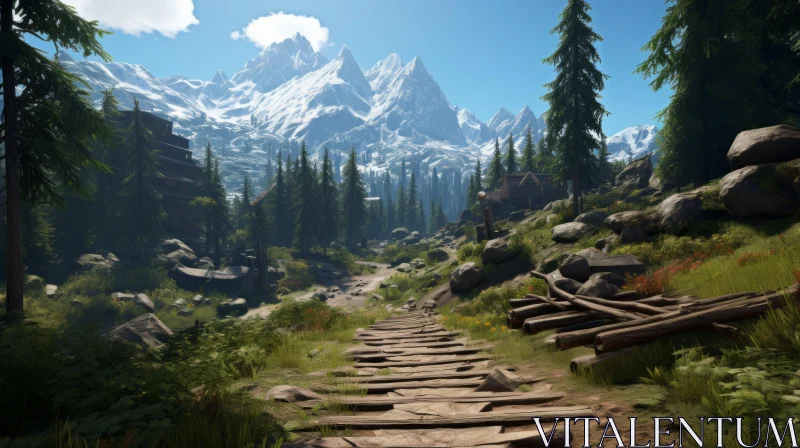 Sublime Wilderness - Mountainous Vistas with Detailed World-building AI Image