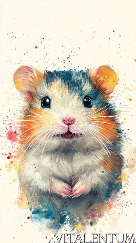 Cute Hamster Illustration AI Image