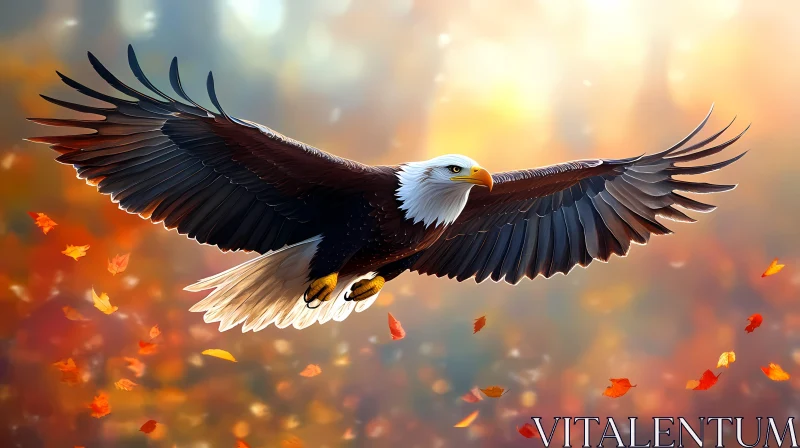 AI ART Eagle in Autumn Air