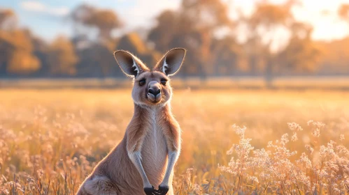 Graceful Kangaroo at Sunset
