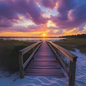 Coastal Boardwalk at Twilight