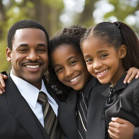 A Father's Love: Portrait of Family Happiness