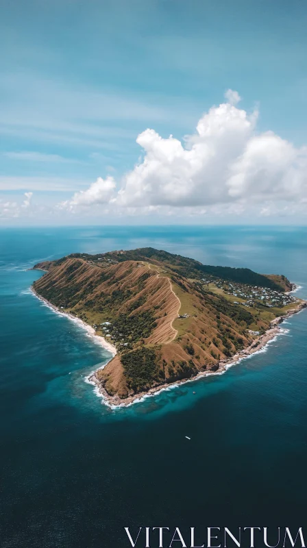 AI ART Scenic Island Aerial Shot