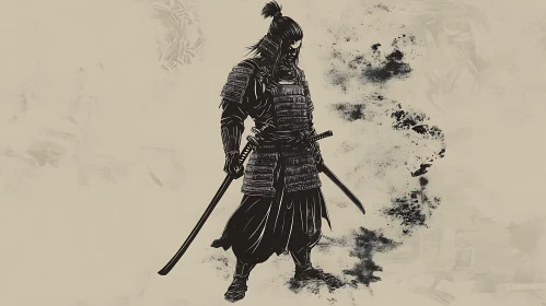 Warrior's Stance: Samurai with Dual Katanas