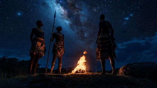 Tribal Night by the Fire