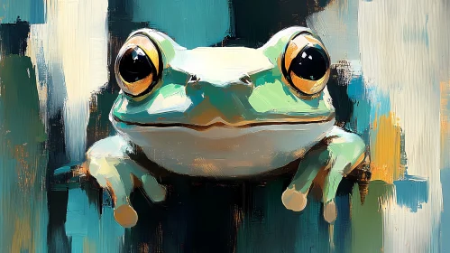 Frog Art with Bold Brushstrokes
