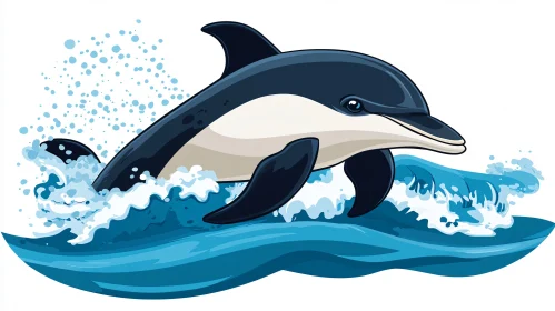 Dolphin Leap over Ocean Waves