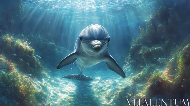 Mystical Marine Dolphin AI Image