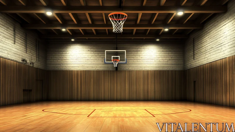 AI ART Empty Basketball Court