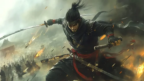 Samurai Warrior in Action
