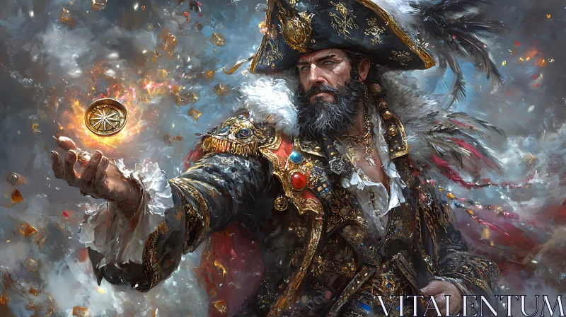 AI ART Pirate holding a compass