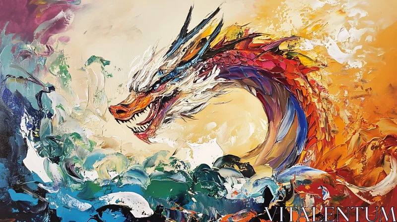 AI ART Dragon in Abstract Colors