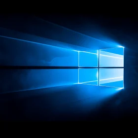 Illuminated Blue Window Art