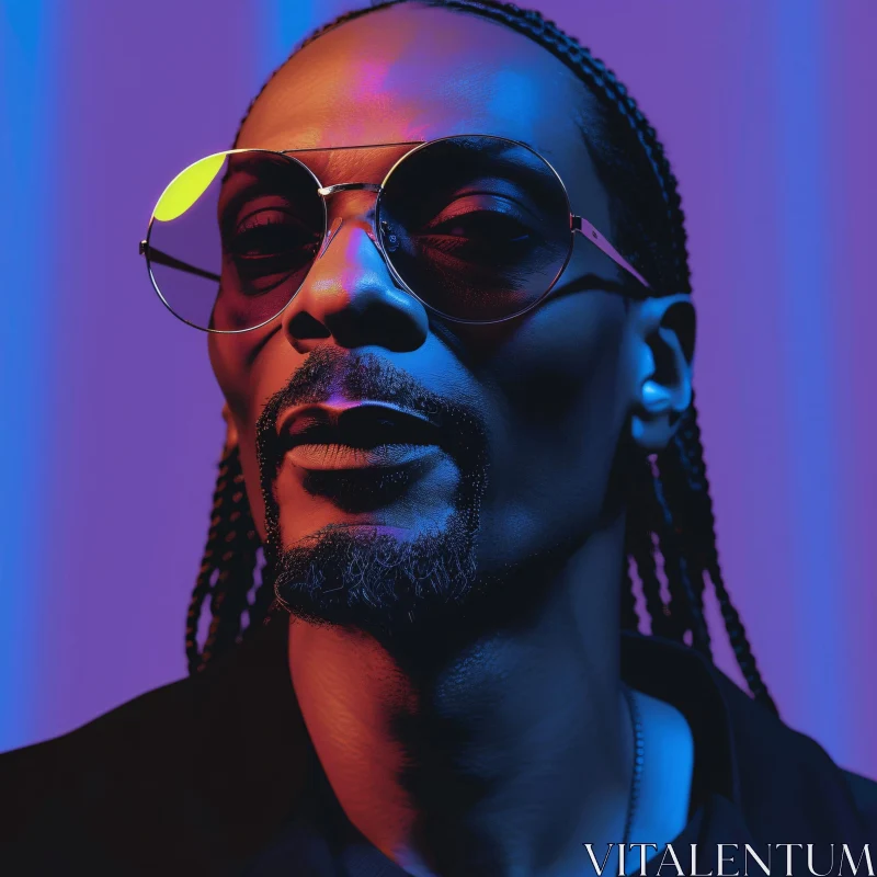 AI ART Snoop Dogg in Sunglasses - Modern Portrait