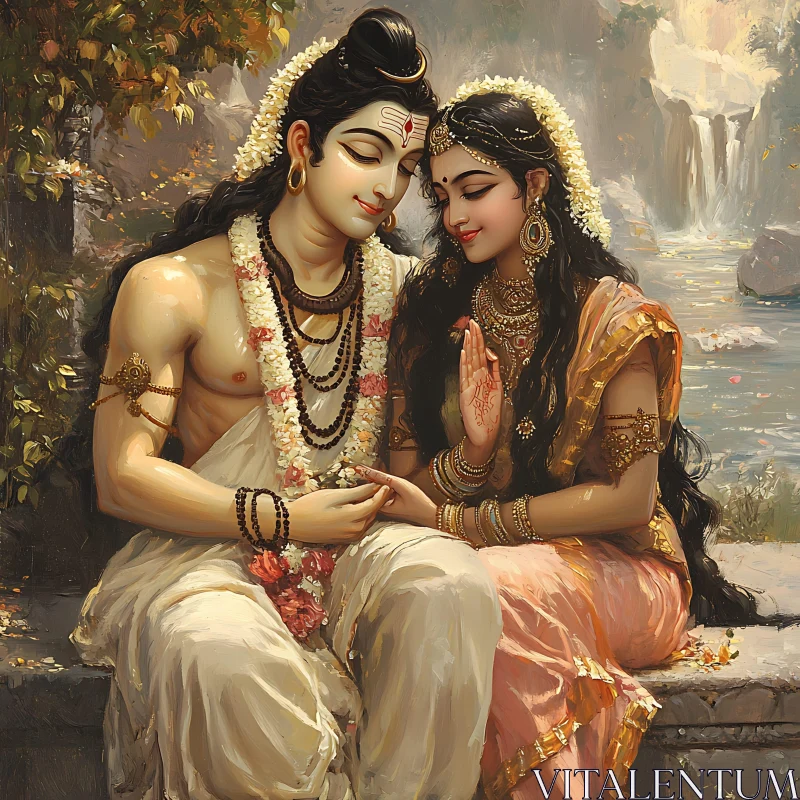 Hinduism Gods in Love AI Image