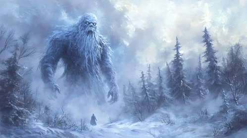 Giant Yeti in the Snow