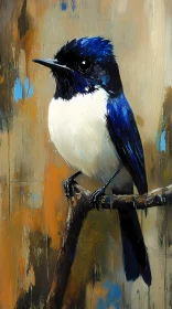 Blue Bird Art on Branch