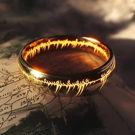 Glowing Inscription Ring on Map