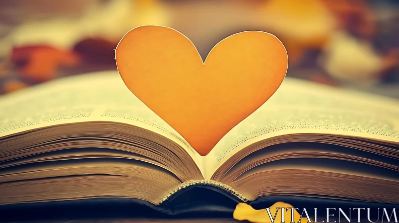 Love Story - Open Book with Heart AI Image