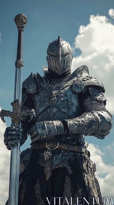 Medieval Knight with Sword AI Image