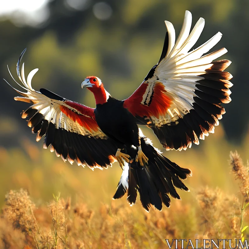 AI ART Soaring Bird with Bold Plumage