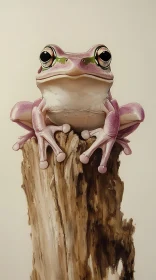 Frog Perched on Wood