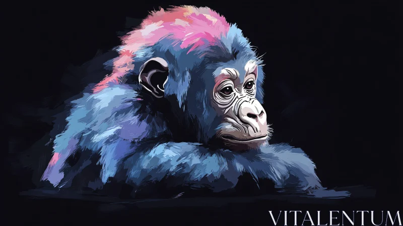 Vivid Monkey Digital Art AI Image