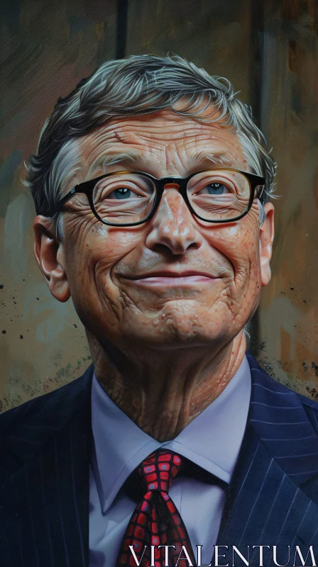 Bill Gates Detailed Artwork AI Image