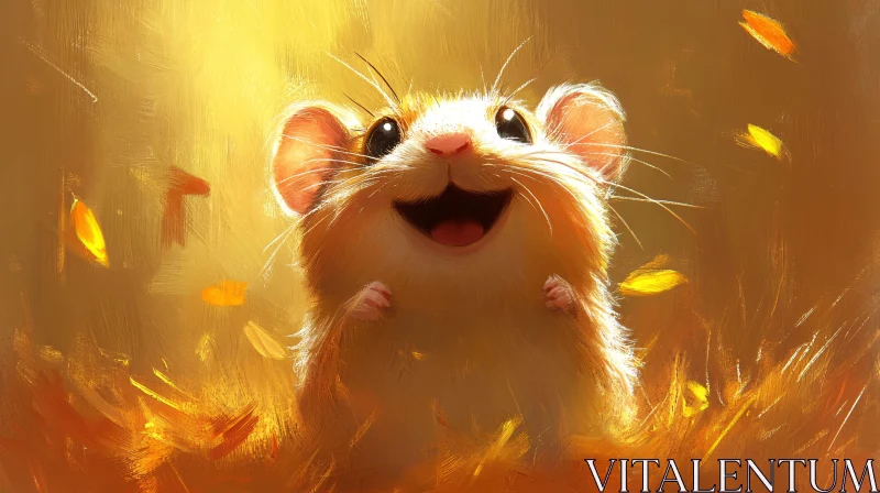 Joyful Rodent in Fall Scenery AI Image