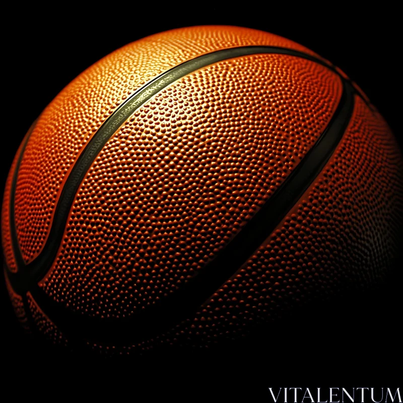 Orange Basketball on Black AI Image