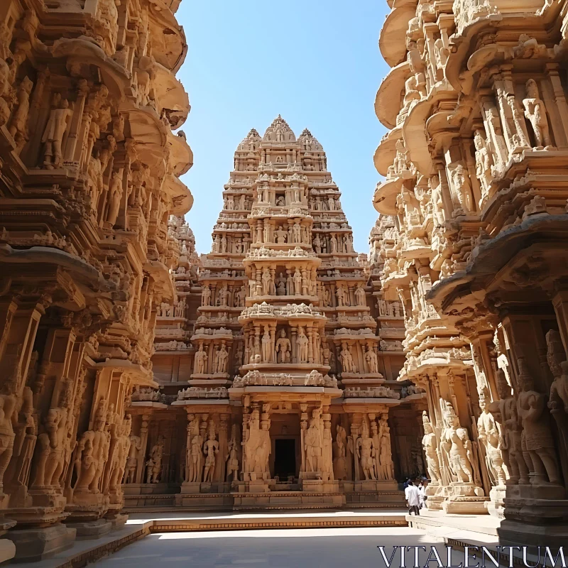 AI ART Intricate Carvings of an Indian Temple