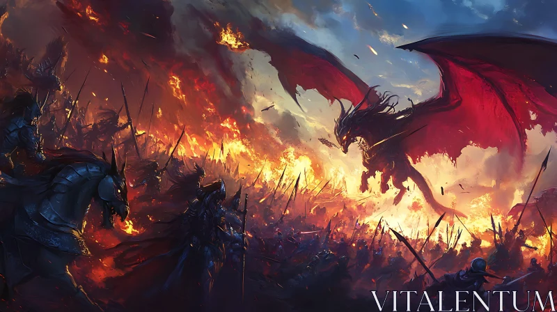 Epic Dragon Battle Scene AI Image