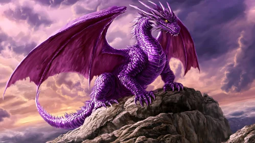 Dragon on a Rock: Fantasy Creature