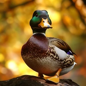 Duck Portrait in Fall Colors