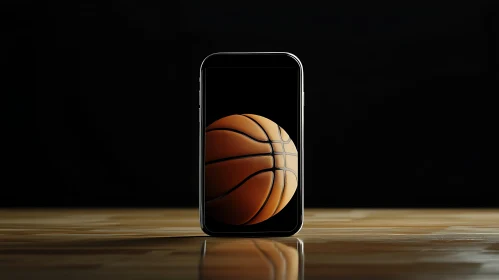 Smartphone Displaying Basketball