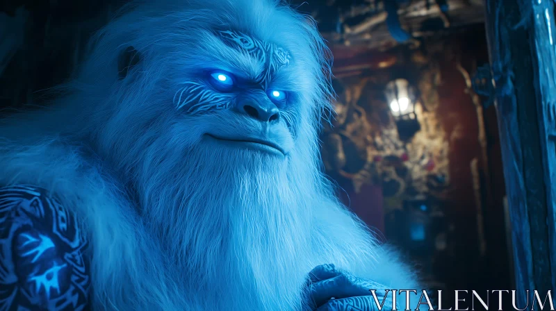 AI ART Enigmatic Yeti in the Shadows