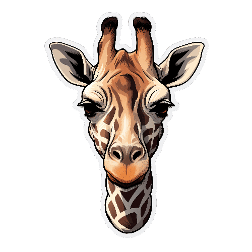 POD Design Cartoon Giraffe with Annoyed Expression for T-Shirt Printing