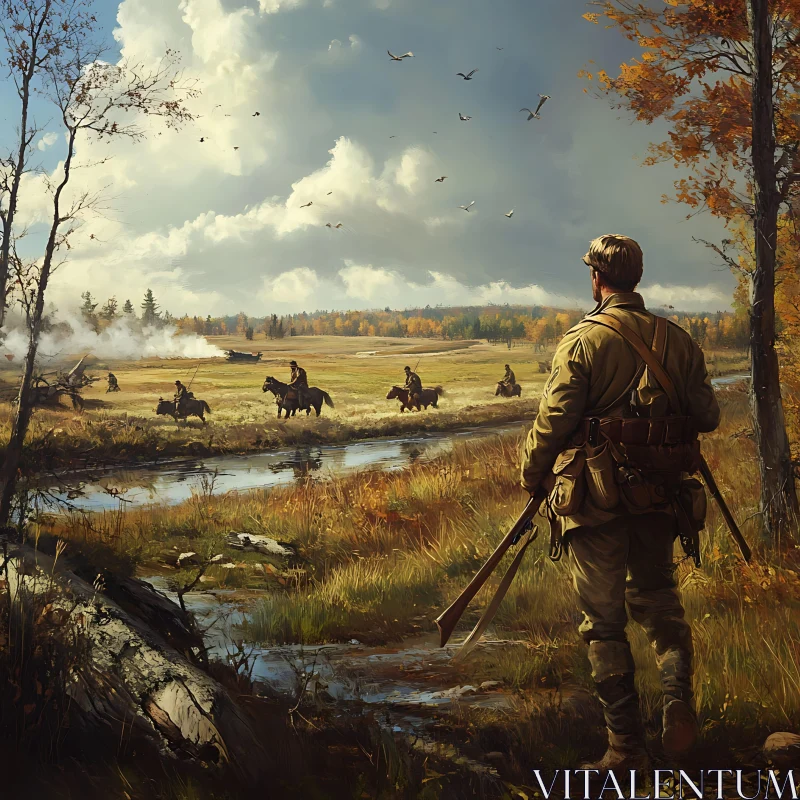 AI ART Autumn Hunt Riders