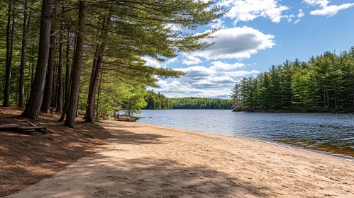 Tranquil Lake Scene in the Forest