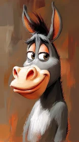 Playful Donkey Cartoon Art