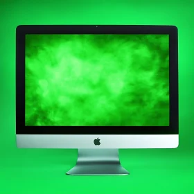 Futuristic Green Screen Desktop