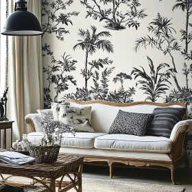 Vintage Sofas and Botanical Decor in Living Rooms