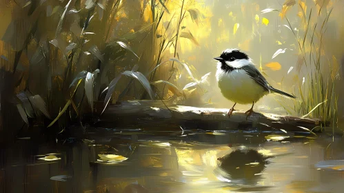 Tranquil Scene of Bird by the Water