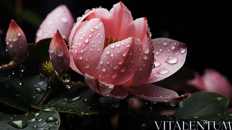 Meticulous Still Life: Pink Lotus and Roses AI Image