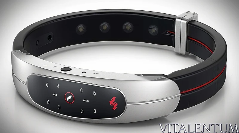 Smarter Wearable Bracelet - Silver and Red Style AI Image