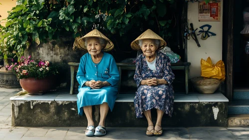 Two Women in Traditional Hats