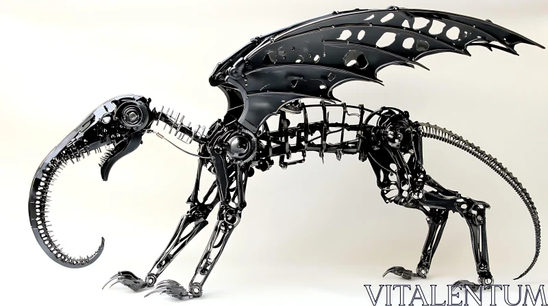 AI ART Steampunk Dragon Robot Art