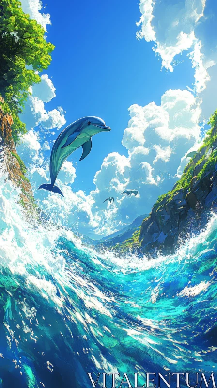 AI ART Majestic Oceanic Dolphin